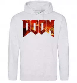 Чоловіча толстовка (худі) DOOM logo Сірий меланж фото