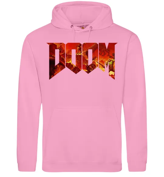 Женская толстовка (худи) DOOM logo Розовый фото