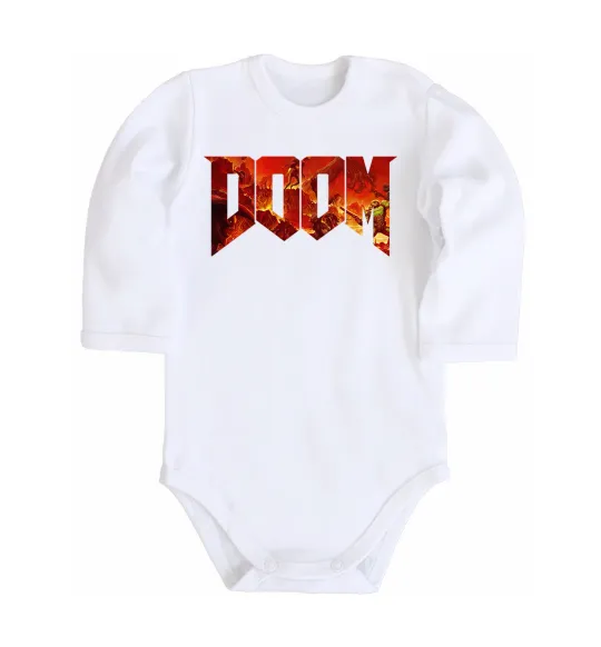 Дитячий бодік DOOM logo Білий фото
