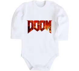 Дитячий бодік DOOM logo Білий фото