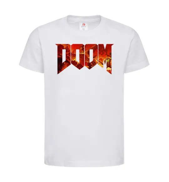 Дитяча футболка DOOM logo Білий фото