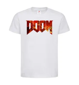 Детская футболка DOOM logo Белый фото