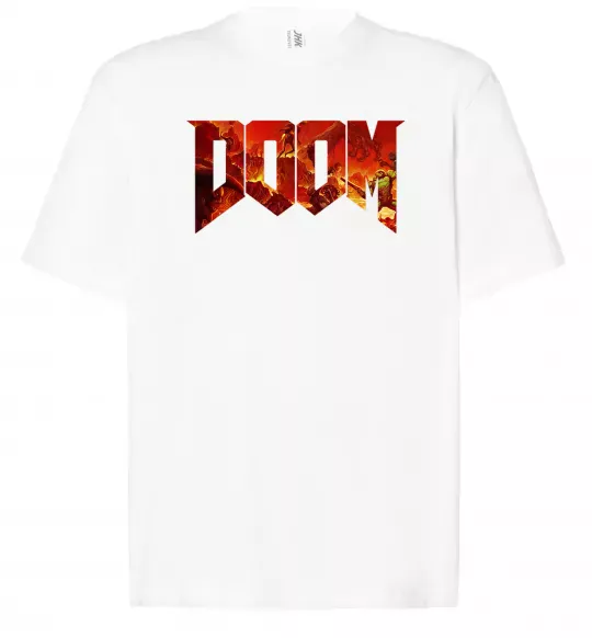 Футболка Оверсайз DOOM logo Белый фото