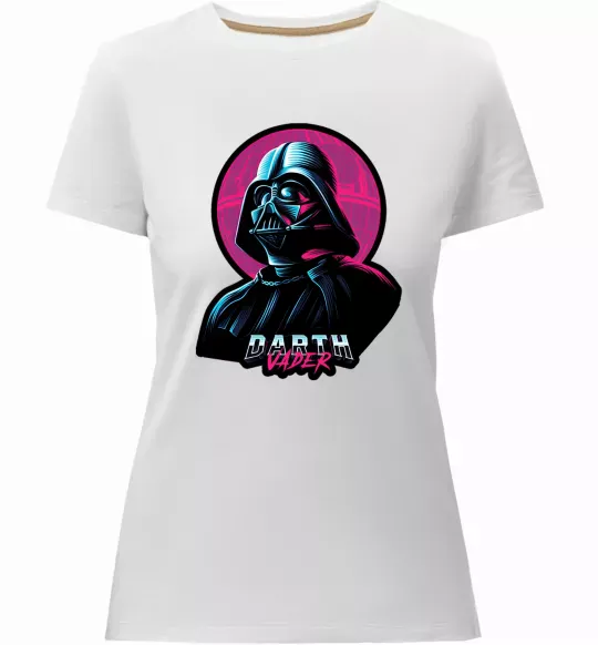 Жіноча преміум футболка Darth Vader star Білий фото
