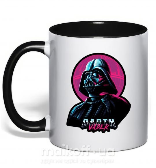 Чашка з кольоровою ручкою Darth Vader star Чорний фото