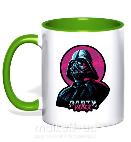 Чашка з кольоровою ручкою Darth Vader star Зелений фото