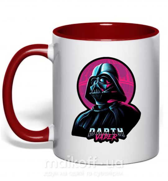 Чашка з кольоровою ручкою Darth Vader star Червоний фото