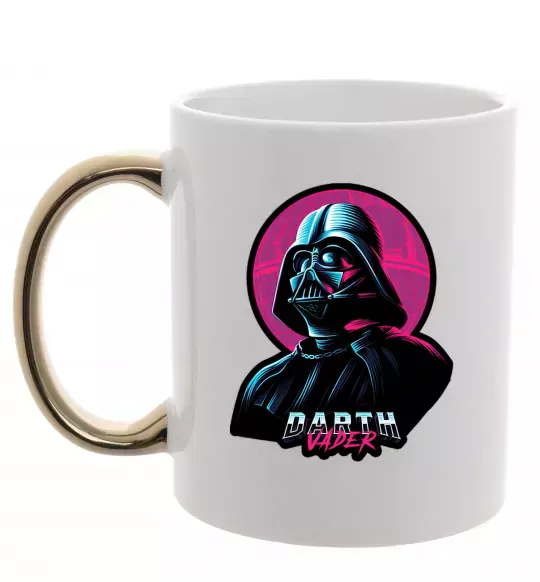 Чашка с цветной ручкой Darth Vader star Золото фото