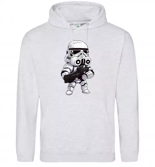 Мужская толстовка (худи) Штурмовичок Серый меланж фото