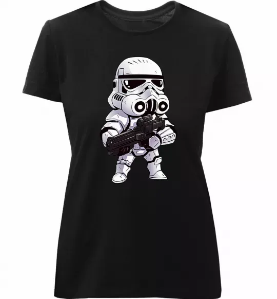 Женская премиум футболка Штурмовичок Черный фото