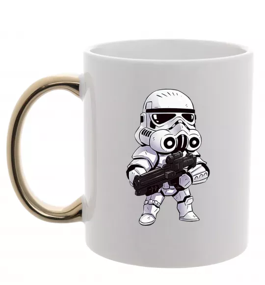 Чашка с цветной ручкой Штурмовичок Золото фото