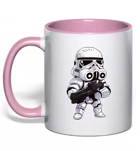 Чашка с цветной ручкой Штурмовичок Нежно розовый фото