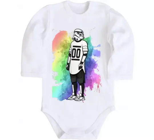 Дитячий бодік Штурмовик бризки Білий фото