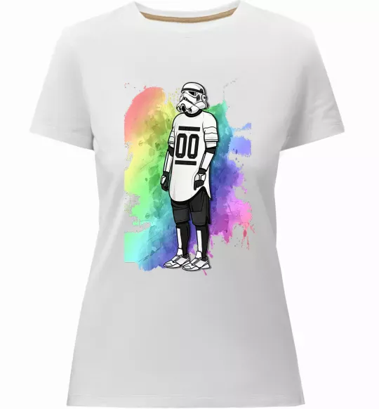 Жіноча преміум футболка Штурмовик бризки Білий фото