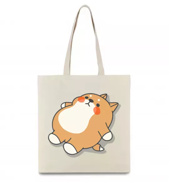 Эко-сумка Хаскі засумував Бежевый фото