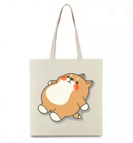 Эко-сумка Хаскі засумував Бежевый фото