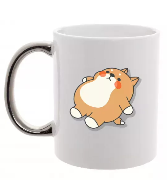 Чашка с цветной ручкой Хаскі засумував Серебро фото