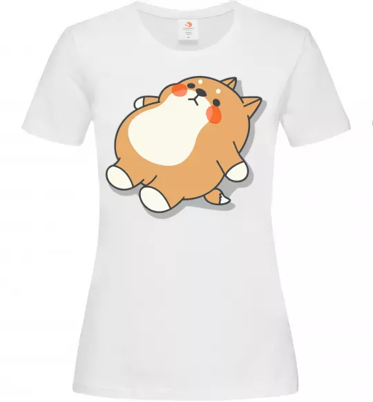 Жіноча футболка Хаскі засумував Білий фото