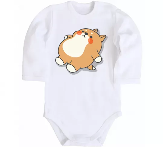 Дитячий бодік Хаскі засумував Білий фото