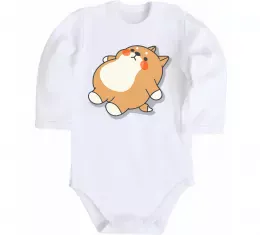 Дитячий бодік Хаскі засумував Білий фото