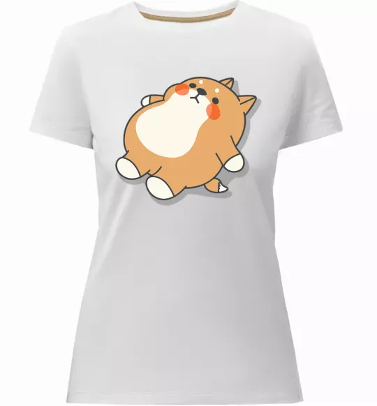 Жіноча преміум футболка Хаскі засумував Білий фото