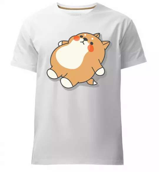 Чоловіча преміум футболка Хаскі засумував Білий фото