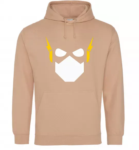 Мужская толстовка (худи) Flash minimal Песочный фото