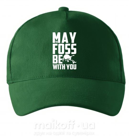 Кепка May the foss be with you Темно-зеленый фото