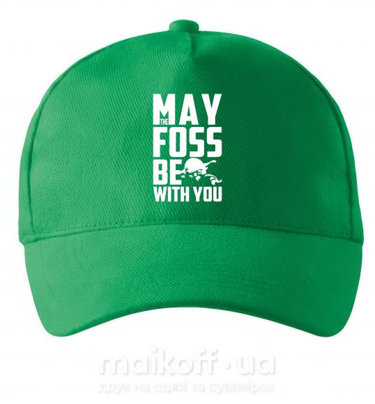 Кепка May the foss be with you Зеленый фото