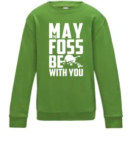 Детский Свитшот May the foss be with you Лаймовый фото