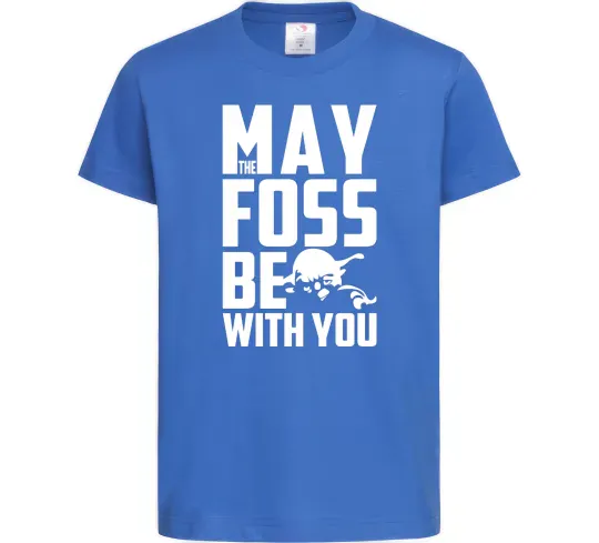 Дитяча футболка May the foss be with you Яскраво-синій фото