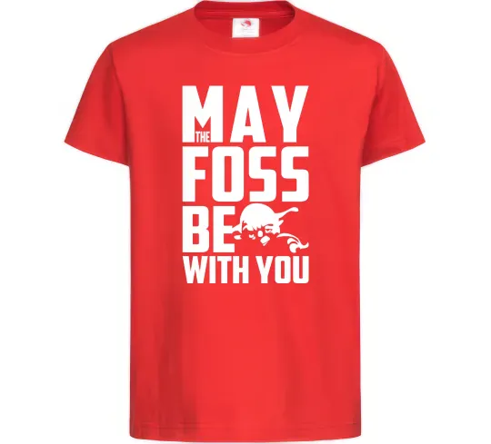 Дитяча футболка May the foss be with you Червоний фото