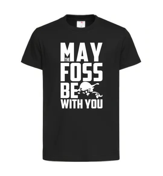 Дитяча футболка May the foss be with you Чорний фото