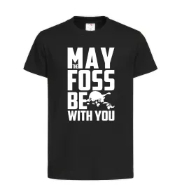 Детская футболка May the foss be with you Черный фото