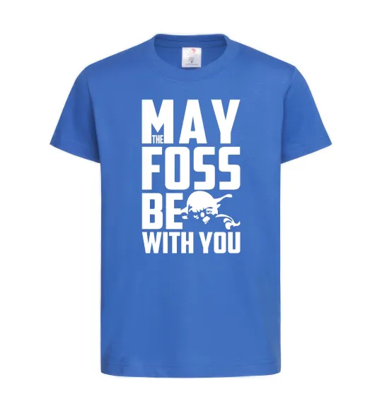 Дитяча футболка May the foss be with you Яскраво-синій фото