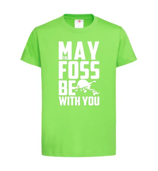 Дитяча футболка May the foss be with you Лаймовий фото