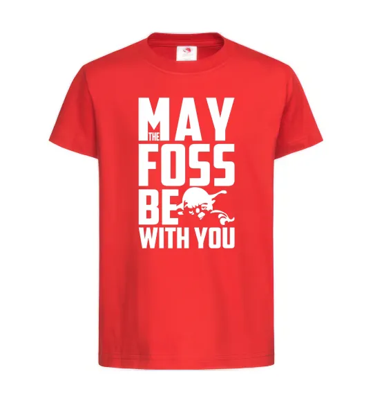 Дитяча футболка May the foss be with you Червоний фото