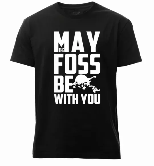 Чоловіча преміум футболка May the foss be with you Чорний фото