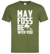 Мужская футболка May the foss be with you Оливковый фото
