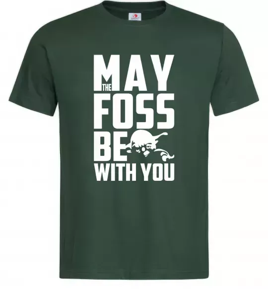 Мужская футболка May the foss be with you Темно-зеленый фото