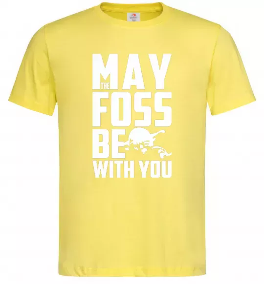 Мужская футболка May the foss be with you Лимонный фото