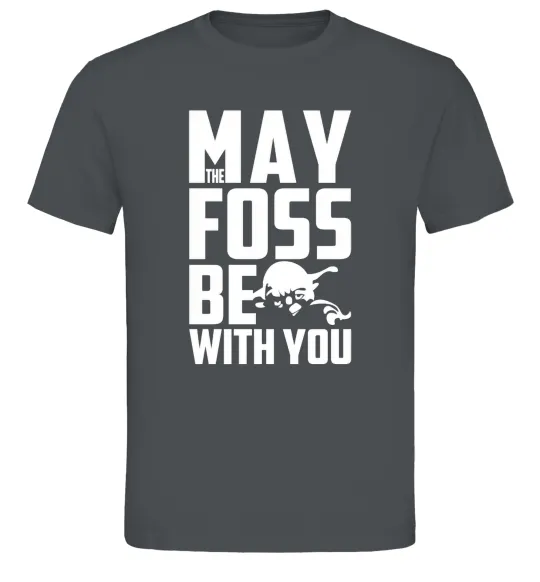 Мужская футболка May the foss be with you Графит фото