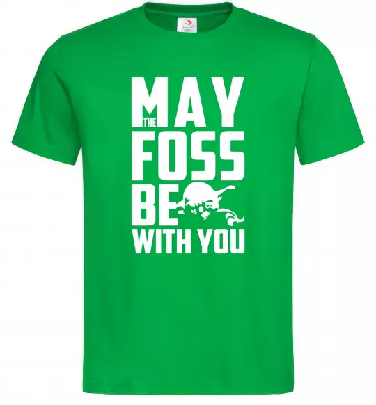 Мужская футболка May the foss be with you Зеленый фото