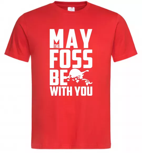 Мужская футболка May the foss be with you Красный фото