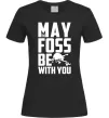 Женская футболка May the foss be with you Черный фото
