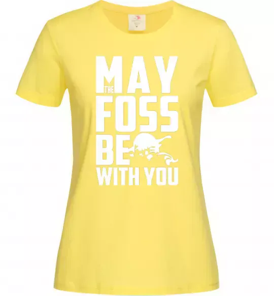 Женская футболка May the foss be with you Лимонный фото