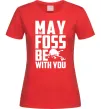 Женская футболка May the foss be with you Красный фото