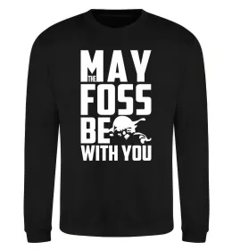 Свитшот May the foss be with you Черный фото