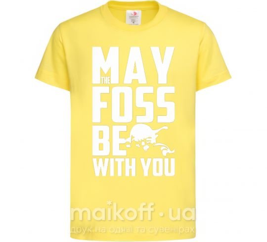 Детская футболка May the foss be with you Лимонный фото