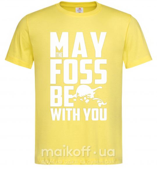 Мужская футболка May the foss be with you Лимонный фото
